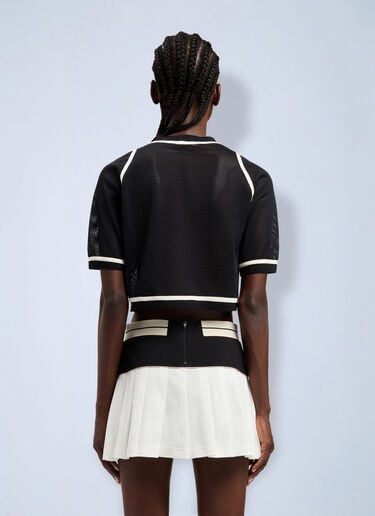 Palm Angels Logo Mesh Cropped Top Black pma0264231