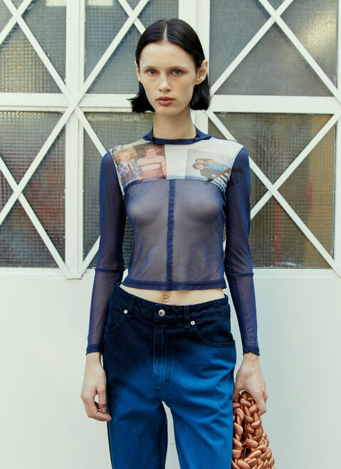Eckhaus Latta Prom Baby Mesh Top Black eck0253002
