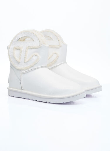 UGG x Telfar 徽标迷你皱面靴  白色 ugt0354019