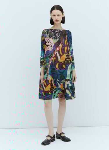 Pleats Please Issey Miyake Graphic Pleated Dress Multicolour plp0254003
