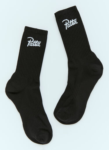 Patta Logo Jacquard Socks Black pat0154016