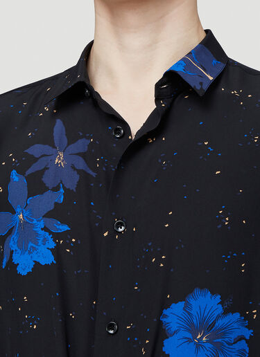 Saint Laurent Floral-Print Shirt Black sla0143007
