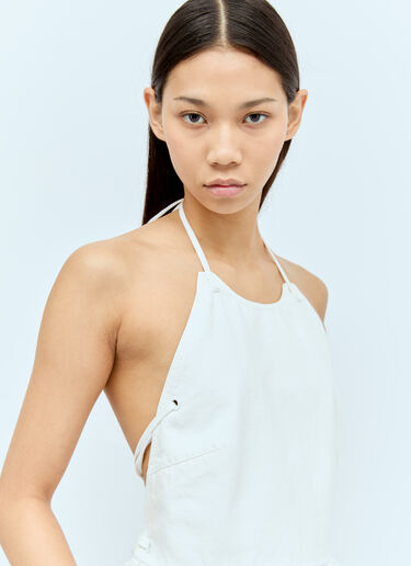 Max Mara 홀터넥 맥시 원피스  화이트 max0256063