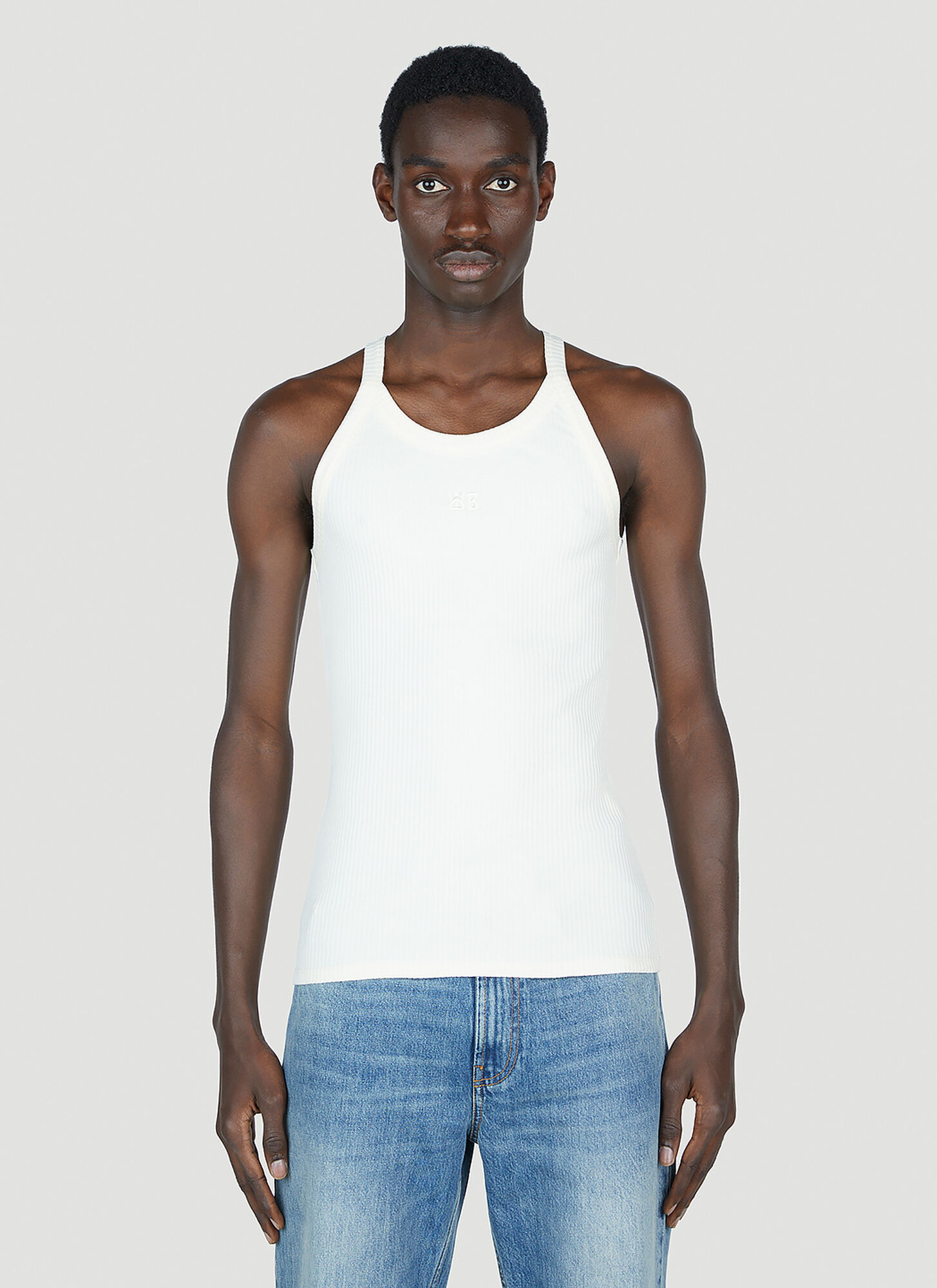 Shop Wales Bonner Groove Tank Top In White