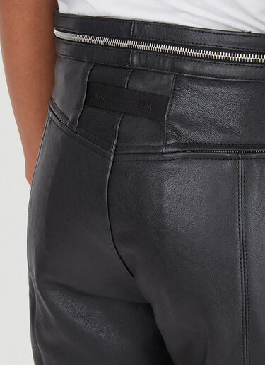 6 Moncler 1017 ALYX SM Zip Trim Leather Pants Black mal0346005