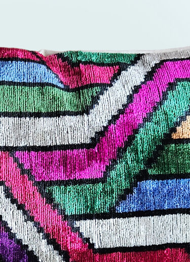 Les-Ottomans Velvet Cushion Multicolour wps0691366