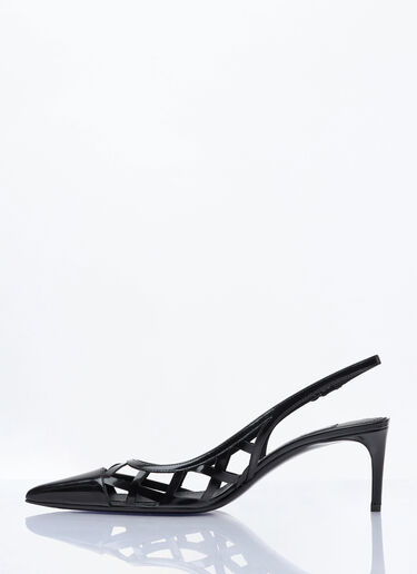 Dolce & Gabbana 漆皮露跟浅口鞋 黑色 dol0258007