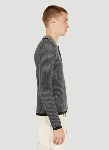 Eckhaus Latta Amoretto Knit Polo Top Grey eck0151007