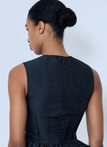 Cecilie Bahnsen CBdaimi Stria Matelassé Peplum Top Black cec0264003