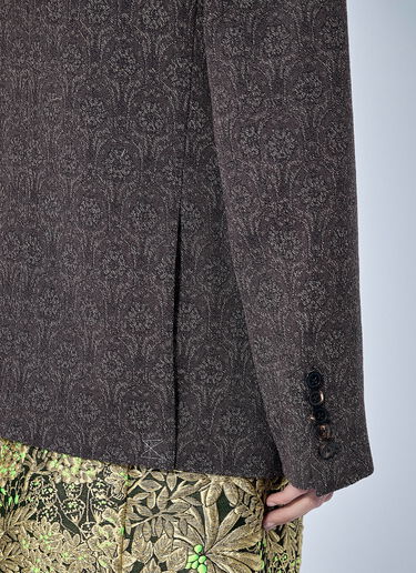 Dries Van Noten Double-Breasted Patterned Blazer Brown dvn0266005