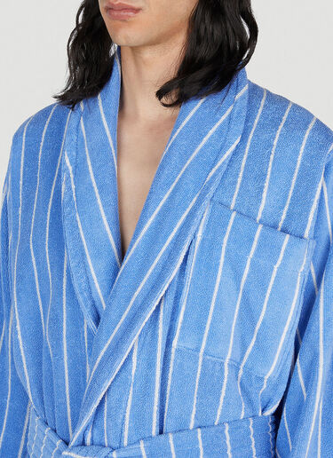 Tekla Striped Hooded Bath Robe Blue tek0353011