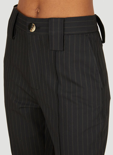 GANNI Kick Flare Pinstripe Suit Pants Black gan0249036