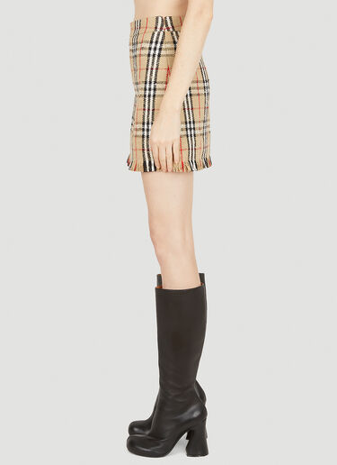 Burberry 格纹流苏半身裙 米色 bur0251030