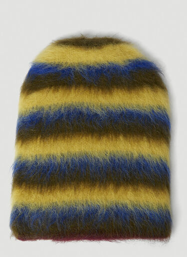 Brain Dead Fuzzy Knit Beanie Hat Yellow bra0353002