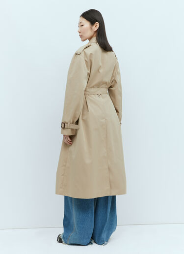 Gucci Gabardine Trench Coat With Web Stripe Beige guc0255036