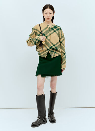 Burberry 格纹羊毛混纺开衫 米色 bur0255045