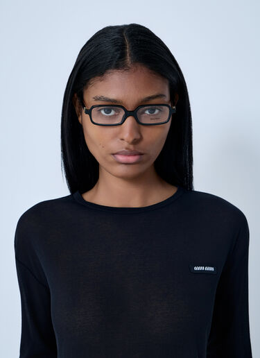 Miu Miu Rectangular Optical Glasses Black lmu0262013