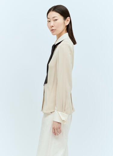 Bow-Tie Silk Shirt Max Mara Bow-Tie Silk Shirt Beige max0255016