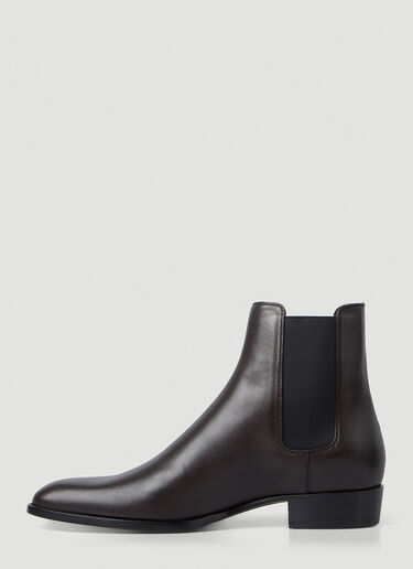 Saint Laurent Wyatt Chelsea Boots Brown sla0145080