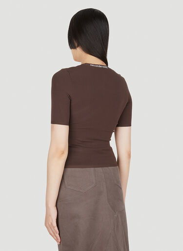 Alexander Wang Logo Trim T-Shirt Brown awg0249036