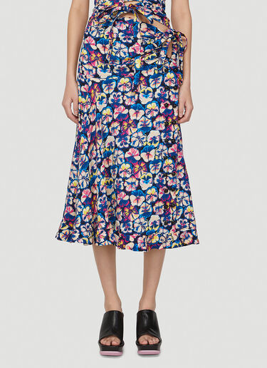 Rabanne Cut-Out Floral Skirt Blue pac0248011