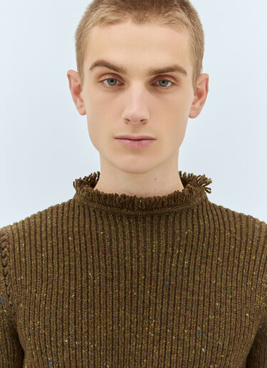 Burberry Fringed Wool Sweater Brown bur0158004