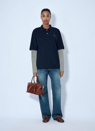 LN-CC® - Miu Miu: Buttoned Polo Shirt - Blue Miu Miu Buttoned Polo Shirt Blue miu0366014