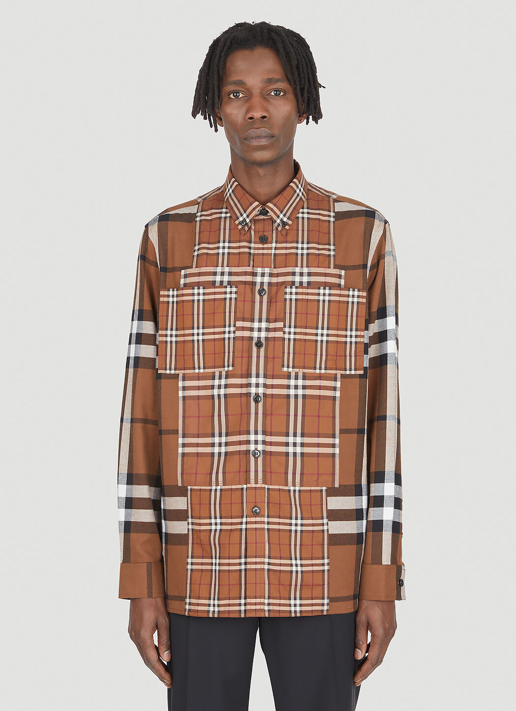 Burberry Men s Toft Multi Check Shirt in Brown LN CC