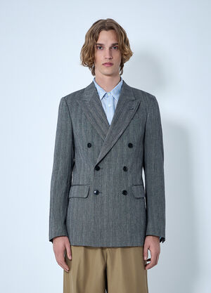 Dries Van Noten Double-Breasted Blazer Grey dvn0163004