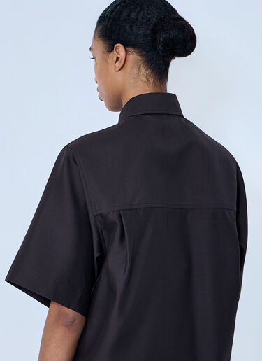 Bottega Veneta Wool and Silk Toile Shirt Brown bov0264046