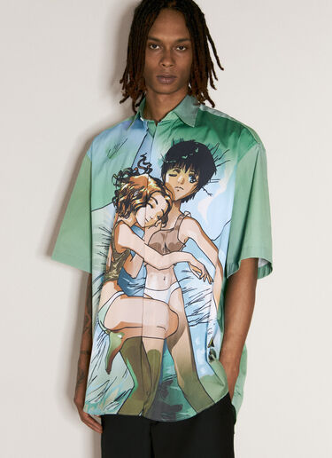 VETEMENTS Anime Short-Sleeve Shirt Green vet0156006