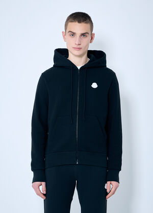 Moncler Logo Patch Zip-Up Sweatshirt Black mon0160026