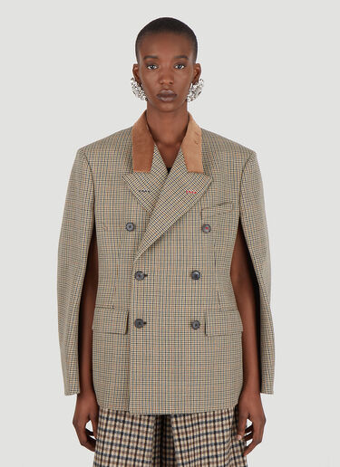 Maison Margiela Cape Sleeve Blazer in Brown LN CC