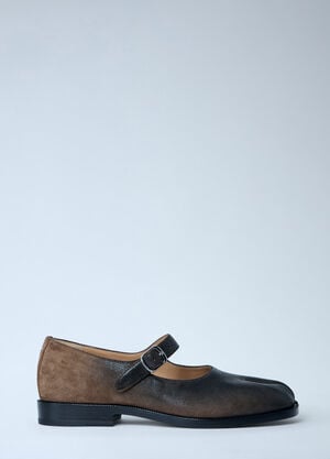 Maison Margiela Tabi Mary Jane Leather Flats Brown mla0264011