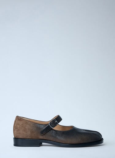 Maison Margiela Tabi Mary Jane Leather Flats Brown mla0264011