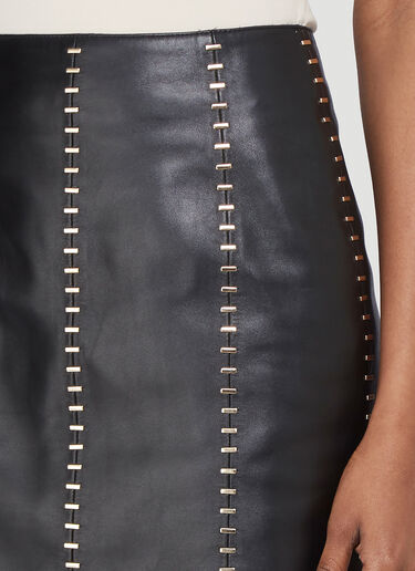 Alexander McQueen Embellished Leather Skirt Black amq0241076