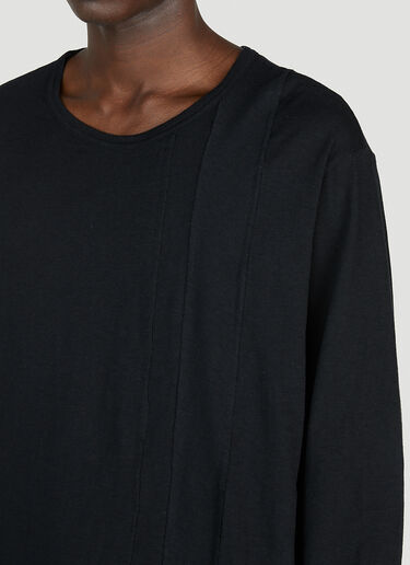 Yohji Yamamoto Asymmetric Long Sleeve Top Black yoy0152013