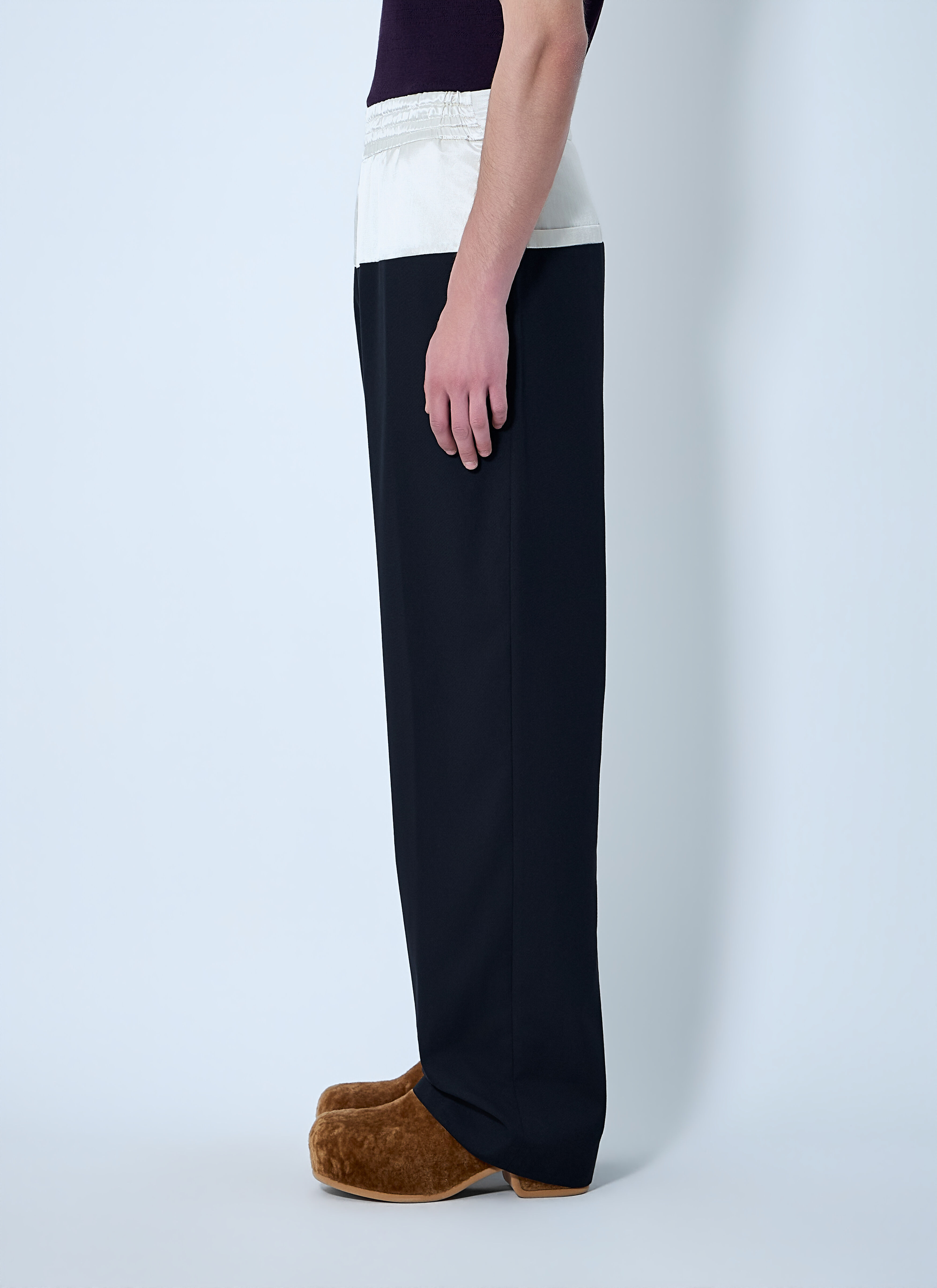 Dries Van Noten Men's' Drawstring Wide-Leg Trousers in Black | LN-CC®