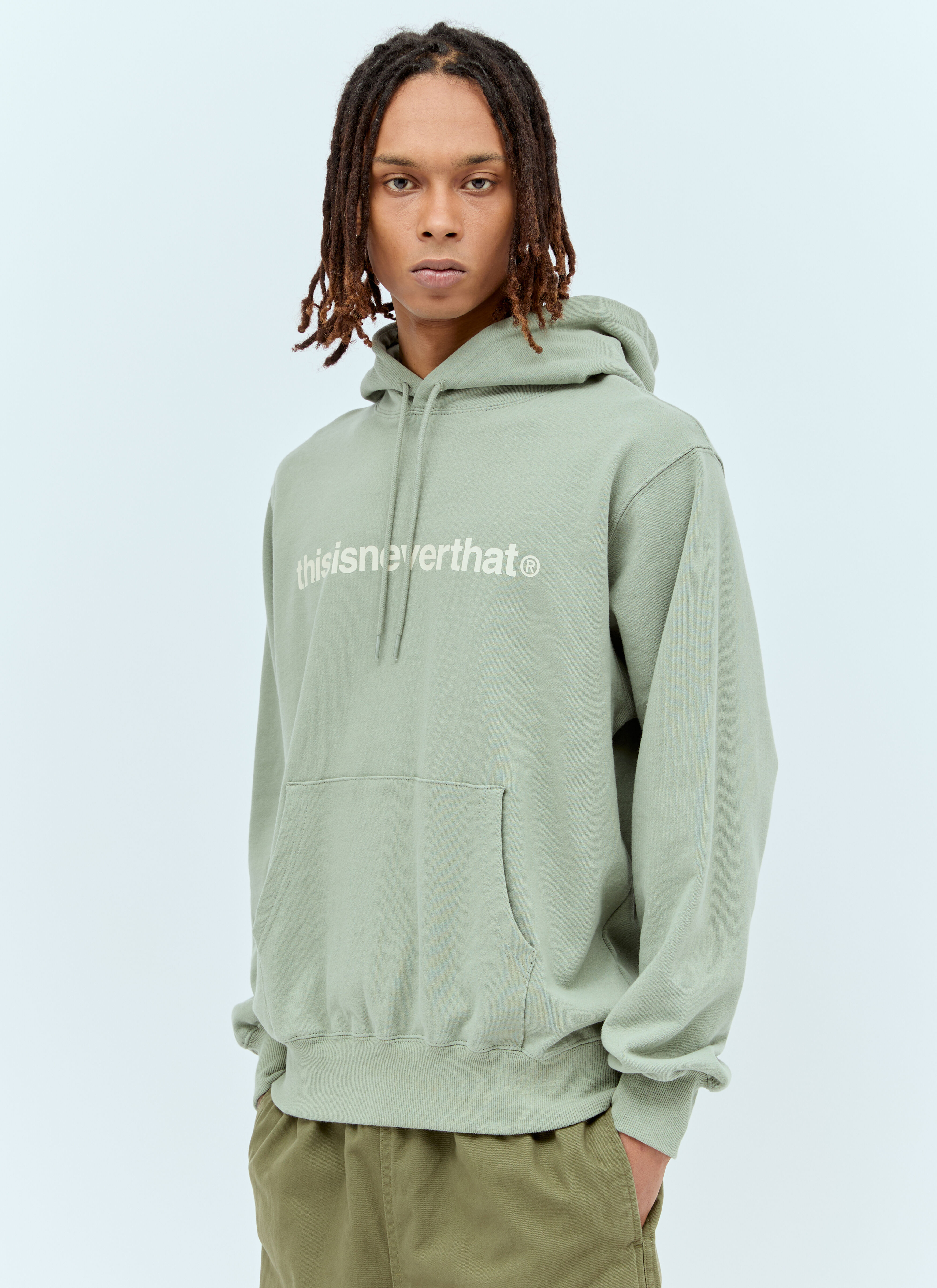 thisisneverthat® Logo Print Hooded Sweatshirt Green tsn0156012