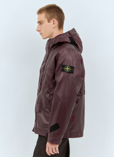Stone Island Layered Coated Jacket Burgundy sto0158023