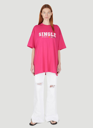 VETEMENTS Single Ready To Mingle T 恤 粉色 vet0247023