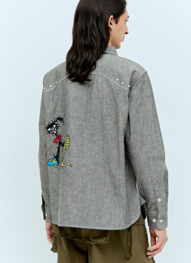 Garden Party Chambray Shirt Brain Dead Garden Party Chambray Shirt Grey bra0156004