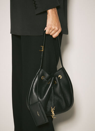Saint Laurent Paris VII Small Flat Hobo Shoulder Bag Black sla0257104