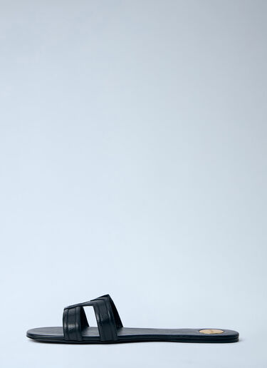 Saint Laurent Mabrouka Leather Sandals Black sla0263030