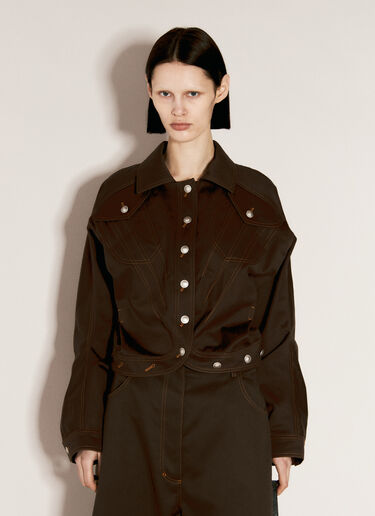 Kiko Kostadinov Apollinaire Cropped Jacket Brown kko0256003