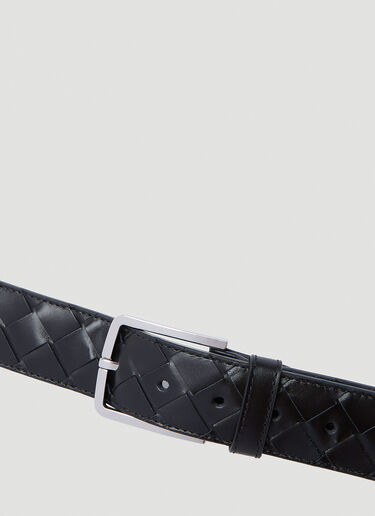 Bottega Veneta Intreccio Leather Belt Black bov0153057