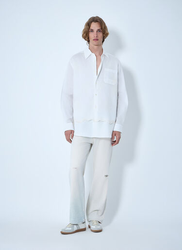 Our Legacy Embroidered Cotton Poplin Shirt White our0164065