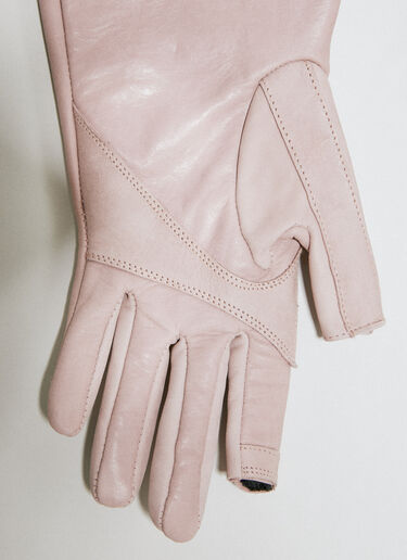 Rick Owens Long Leather Gloves Pink ric0254018