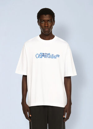 Off-White Cloudy Arrow Skate Logo T-Shirt White ofw0162017