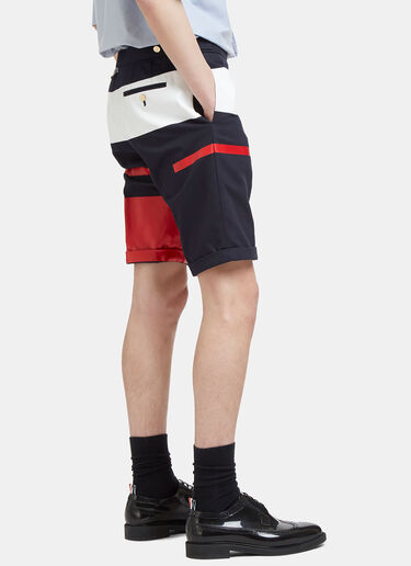 Thom Browne Painted Canvas Striped Shorts Navy thb0127018